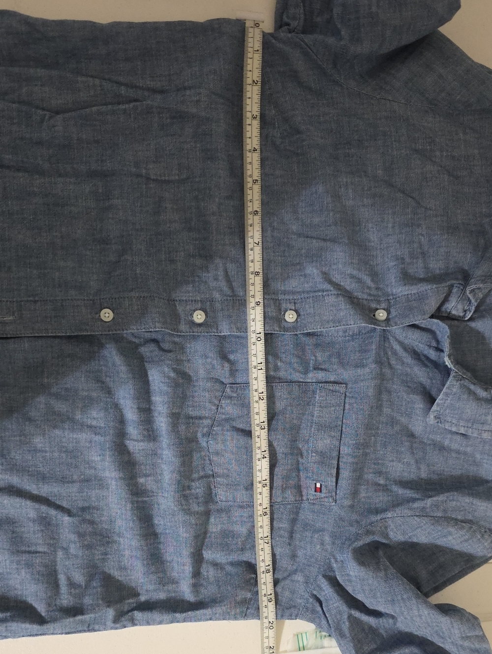 Tommy Hilfiger Blue Chambray Button Down Shirt - Picture 6 of 6